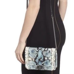 Rebecca Minkoff Snake Embossed Mini Crossbody Chain Bag + Dust Bag